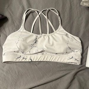 White Marble Buffbunny Sports Bra